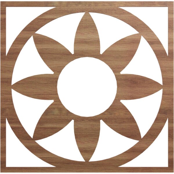 Ekena Millwork Blume Wood Fretwork Pierced Ceiling Medallion, Walnut, 34"OD x 11 3/4"ID x 1/4"T CMWP34X34X0250BLWA - main
